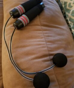 Benvo Weighted Ropeless Jump Rope Cordless Speed Rope Skipping Rope for Double Unders, Exercise, WOD, Boxing, MMA Beachbody Training Fitness- Updated Version Red 34 71N7k6FSmvL