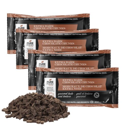 Barry Callebaut, Chocolate Chunks - Dark Chocolate Chunks for Baking, Certified Kosher, Gluten-Free, Dairy-Free, Nut-Free - Vegan, 7 oz bag, 4 Packs 7 Ounce (Pack of 4)