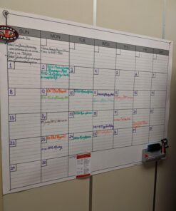 Dry Erase Monthly Extra Large White board Calendar for Wall, 38" by 50", Jumbo Laminated Erasable One Month Whiteboard Calendar, Huge Oversized Blank 30-Day Poster with Lines and Squares 33 71N8N2PaooL