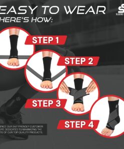 Sleeve Stars Ankle Brace for Women & Men, Achilles & Plantar Fasciitis Relief Compression Sleeve, Foot Brace with Ankle Support Strap, Heel Protector Wrap for Pain, Tendonitis & Sprain (Single/Black) One Size Black 1 29 71N9KuLkHXL