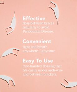 Platypus Orthodontic Flossers for Braces – Unique Structure Fits Under Arch Wire, Floss Entire Mouth in Less Than Two Minutes, Increases Flossing Compliance Over 84% - 30 Count Bag (Pack of 2) Unflavored 30 Count (Pack of 2) 12 71N9woPfeKL