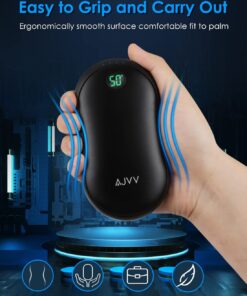 Hand Warmers Rechargeable, 10000mAh Electric Hand Warmer Power Bank with 3 Levels Double-Sided Heating, 15hrs Heat Portable Heater Gifts for Outdoors, Camping, Hiking, Skiing, Home Black 23 71NA2SN oL