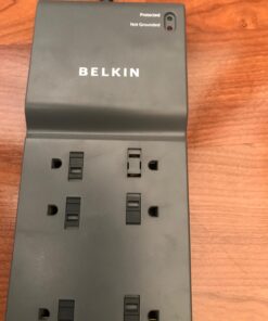 Belkin Surge Protector Power Strip - 8 AC Multiple Plug Outlet & 12 ft Heavy Duty Extension Cord - Outlet Extender - Flat Plug Power Strip - Great for Home, Office & Computer Charging - 3,550 Joules 12 feet 8-Outlet 30 71NBosbhuoL