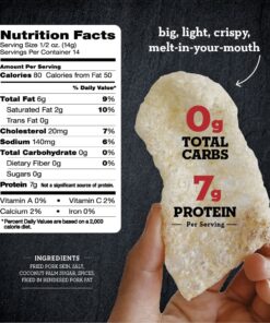 Alternative view of 4505 Meats Classic Chili & Salt Pork Rinds, Gluten Free Chicharrones, Keto Certified, Family Size Bag, 14 Servings, 7 Ounces