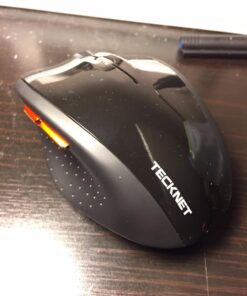 TECKNET Wireless Mouse, 2.4G USB Computer Mouse with 6-Level Adjustable 3200 DPI, 30 Months Battery, Ergonomic Grips, 6 Buttons Portable for PC, Chromebook, Mac - Black 55 71NDj0r0mtL