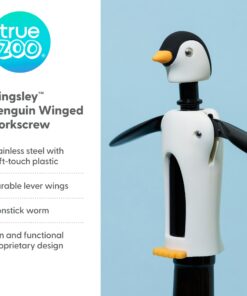 Alternative view of True Zoo Penguin Gifts Winged Penguin Corkscrew Soft-Touch Wine Bottle Cork Opener Remover Kit Portable Waiters Use, 8.25", Multicolor Kingsley
