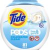 Tide PODS Free & Gentle Laundry Detergent Soap Pods, 81 count Unscented 81 Count (Pack of 1)