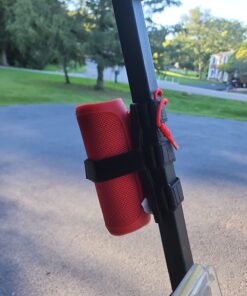 Bushwhacker The Original Portable Speaker Mount for Golf Cart Railing - Adjustable Strap Fits Most Bluetooth Wireless Speakers Attachment Accessory Holder Bar Rail 38 71NFDMvESZL