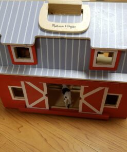 Melissa & Doug Fold and Go Wooden Barn With 7 Animal Play Figures - Farm Animals Portable Toys For Kids And Toddlers Ages 3+ Set 51 71NFrHah0aL