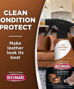 Weiman Leather Cleaner & Conditioner - 12 Fl Oz - Non Toxic Cleans Conditions and Restores Leather Surfaces - UV Protectants Help Prevent Cracking or Fading of Leather Couches Car Seats Shoes Purses 28 71NG1Dq5g4L