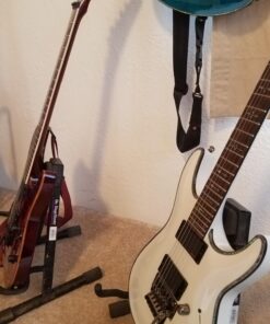 On-Stage GS7462B Professional A-Frame Guitar Stand (Holds Electric, Acoustic, and Bass Guitars, Small Amps, and Mixers, Stepped Yoke, Nonslip Padding, Rubber Feet, Folding, Portable, Storage, Display) Black 21 71NGEyyIBZL