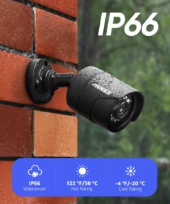 ANNKE 1080p Security Camera 4-in-1 CCTV Bullet Wired Cam, AHD/TVI/CVI/CVBS, Analog Surveillance Video Add–On Camera for Indoor/Outdoor Use, 100ft Clear Night Vision (Power Adapter Not Included) - E200 Black 38 71NGZuETZKL
