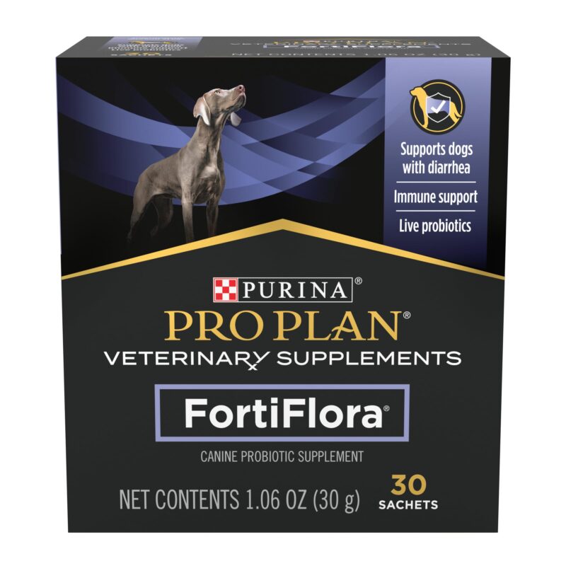 Catalog 4 Purina Fortiflora Probiotics for Dogs, Pro Plan Veterinary Supplements Powder Probiotic Dog Supplement ,30 Count (Pack of 1) Powder Sachets 30 Count(Pack of 1)
