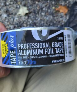 Professional Grade Aluminum Foil Tape - 2 Inch by 210 Feet (70 Yards) 3.6 Mil - High Temperature Tape - Perfect for HVAC, Sealing & Patching, Hot & Cold Air Ducts, Metal Repair, More! 32 71NJMhLUioL
