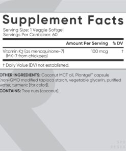 Sports Research Vitamin K2 as MK-7 100mcg with Coconut MCT Oil - 60 Veggie Softgels (2 Month Supply) Vegan Certified, Non-GMO Verified, Gluten & Soy Free - Citrus Aroma 20 71NK7QwEeOL