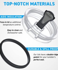 20/10 OZ - 2 Replacement Lids for Yeti Tumblers like Yeti Lids - 3.3 Inch Diameter - Spill Proof Lids for Yeti Tumblers - Tumbler Lid for Replacement Yeti Cup Lid 20/10 oz, Tumbler Lids 2 Count (Pack of 1) 24 71NKL6WVdL