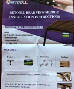 BETOOLL Golf Cart Wide Panoramic Rear View Mirror for Ez Go, Club Car, Yamaha 45 71NLCK7VVZL