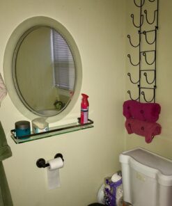 Organize It All Wall Mounting Glass Shelf with Nickle Finish and Rail 44 71NLKYoP2oL