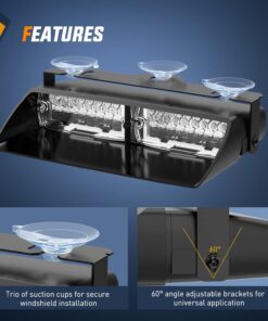 Nilight Emergency Strobe Lights, Windshield Hazard Warning Safety Flash Lights with Suction Cups, 16 LEDs, Amber, ABS Housing, 2 Year Warranty 10 71NMuV96pgL