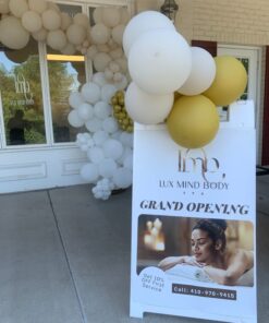 Plasticade Signicade Portable Storable Folding Heavy Duty Plastic A Frame Double Sided Sidewalk Sign with Locking Hinges, White 1 Pack 23 71NN8FhlciL