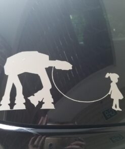 Girl Walking Robot Sticker Decal Notebook Car Laptop 8" x 4" (White) 28 71NOgUaSdLL