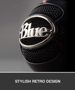 Logitech for Creators Blue Snowball USB Microphone for PC, Mac, Gaming, Recording, Streaming, Podcasting, Condenser Mic with Cardioid and Omnidirectional Pickup Patterns, Stylish Retro Design – Black Gloss Black 74 71NPuga2irL
