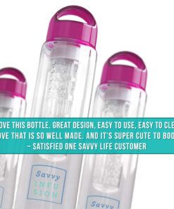 Infusion Fruit Infuser Water Bottle - BPA Free Insulated Water Bottle, Reusable Water Bottle with Fruit Infuser, Easy-to-Clean Gym Accessories for Women, Sports Water Bottle, Savvy Outdoors Pink 32 oz 11 71NQ9vDu6yL