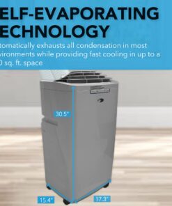 Whynter ARC-131GD 13,000 BTU (6,345 BTU SACC) Dual Hose Cooling Portable Air Conditioner, Dehumidifier, and Fan plus Storage bag for, up to 420 sq ft in Grey Cooling Only 27 71NRq4TADCL