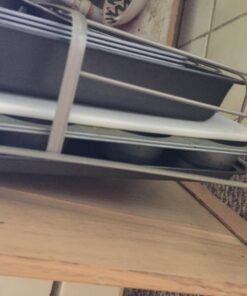 Spectrum Diversified Ashley Cookie Sheet Organizer, Cutting Board Holder, Bakeware Organizer, Over the Cabinet Door, Satin Nickel Large Over The Cabinet Cutting Board & Bakeware Holder 35 71NScW 3gnL