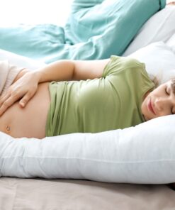 Pregnancy Pillow, Full Body Maternity Pillow with Contoured U-Shape by Bluestone, Back Support 60 x 35 x 7" Pillow & Pillowcase White 28 71NTlMuyxLL