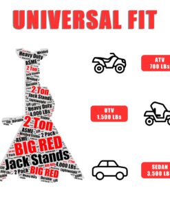 BIG RED T42202 Torin Steel Jack Stands: 2 Ton (4,000 lb) Capacity, Red, 1 Pair 24 71NUUj69ovL