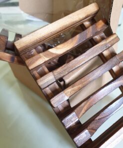 Magift Piece Home Bathroom Soap Case, Sink Deck Bathtub Shower Dish, Rectangular, Hand Craft, Natural Wooden Holder for Sponges, Scrubber, 2 Count(Pack of 1), Brown 2 Pack Brown 43 71NVJNAUicL