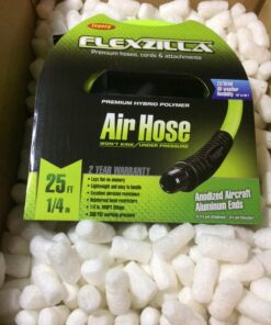 Flexzilla Air Hose, 1/4 in. x 25 ft., 1/4 in. MNPT Fittings, Heavy Duty, Lightweight, Hybrid, ZillaGreen - HFZ1425YW2 Flexzilla 1/4" (inches) x 25' (feet) Coupler and Plug 23 71NVmHvJbCL