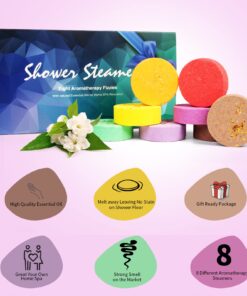 Shower Steamers, Shower Bombs Aromatherapy Relaxing Gift for Women, 8Pcs Essential Oil Bath Bomb Scent Steamer Fizzies for Mom Female Friends Christmas Valentines Mothers Day Ideas Set 33 71NWHrX0GZL