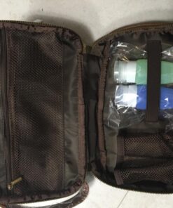 Vetell Classic Men's Leather Toiletry Bag and Dopp Kit with Upper and Lower Zippered Compartments, 2 Mesh Bottle Pouches, and Carrying Handle - The Best Gift for Men. 58 71NWuLUiKXL