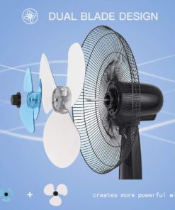 COSTWAY Pedestal Fan, Black-Double 3 Blades 21 71NZ9546uoL