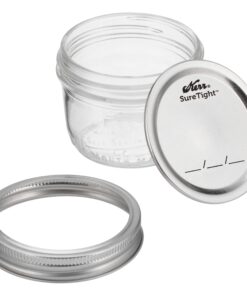 Kerr Wide Mouth Half-Pint Glass Mason Jars 8-Ounces with Lids and Bands 12-Count per Case (1-Case) 26 71NZaYCP09L