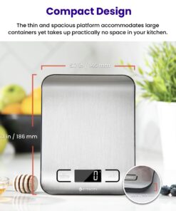 Etekcity Food Scale, Digital Kitchen Scale, 304 Stainless Steel, Weight in Grams and Ounces for Baking, Cooking, and Meal Prep, LCD Display, Medium Basic Medium Size 38 71NZkQCJPL