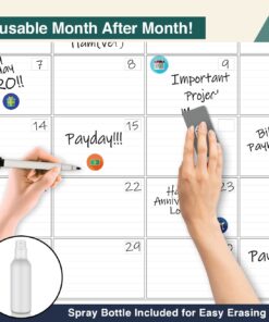 Large Dry Erase Wall Calendar - Not Folded 36” x 48” Undated Erasable Monthly Calendar - Reusable Wall Calendar For Home And Office Planner 21 71NZvcYp7jL