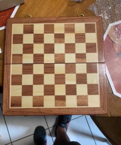Agirlgle Retro Metal Chess Set with Folding Wooden Chess Board and Classic Handmade Standard Pieces Metal Chess Set for Kids Adult 48 71Na7pXoNsL