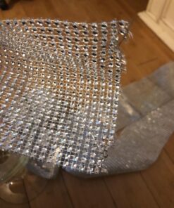 Royal Imports Diamond Sparkling Rhinestone Bling Wrap Ribbon Bulk DIY Roll - Event Decorations, Wedding Cake, Bridal/Baby Shower, Birthday, Arts & Crafts, Party Decorations - 30 Ft - 1 Roll - Silver 1 Roll (24-Rows) 52 71NaVFHCFCL 1