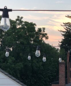 Brightech Ambience Pro Solar Powered Outdoor String Lights, 27 ftCommercial Grade Waterproof Patio Lights, 12 Edison Bulbs, Shatterproof LED Solar Christmas String Lights - 1W LED, Soft White 27 Feet 36 71Nb XsFxCL