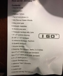 I GO 85 Pieces Hard Shell Mini Compact First Aid Kit, Small Personal Emergency Survival Kit for Travel Hiking Camping Backpacking Hunting Marine Car Red 57 71Nbek0bnaL