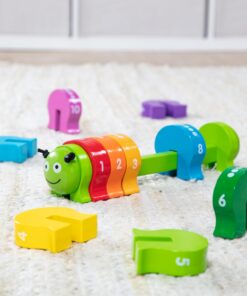 Melissa & Doug Counting Caterpillar - Classic Wooden Toy With 10 Colorful Numbered Segments 23 71Nc5tco6vL