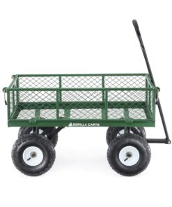 Gorilla Carts GOR400-COM Steel Garden Cart, Steel Mesh Removable Sides, 3 cu ft, 400 lb Capacity, Green 31 71Nca0FzxkL