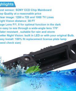 HDMEU Reversing Backup Camera Waterproof 170° Reversible Vehicle Specific Trunk Handle Camera Integrated into Case Handle for Truck Handle Audi A3 A4 A6L A8L A8 Q7 A4 B6 C6 B7 8E 8H Q5 Q7 13 71Nd79raBL