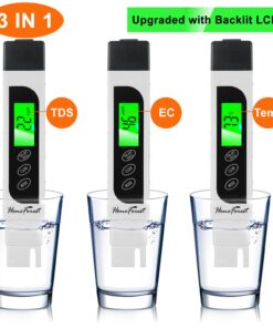 Alternative view of HoneForest Water Quality Tester, Accurate and Reliable, TDS Meter, EC Meter & Temperature Meter 3 in 1, 0-9990ppm, Ideal Water Test Meter for Drinking Water, Aquariums, etc.