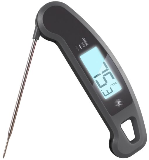 Lavatools PX1D Javelin PRO Duo Ultra Fast Professional Digital Instant Read Meat Thermometer for Grill and Cooking, 4.5" Probe, Auto-Rotating Backlit Display, Splash Resistant – Sesame