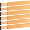 Large Kitchen Drawer Organizer - Expandable Bamboo Drawer Dividers (17" - 21.5") - Adjustable Separators for Kitchen, Clothes, Dresser, Bedroom, Bathroom, and Desk Drawers - 6-Pack Natural 17 71NfRTGZp3L