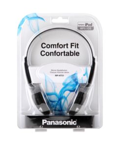 Panasonic Headphones, On-Ear Lightweight Earphones with XBS for Extra Bass and Clear, Natural Sound, 3.5mm Jack for Phones and Laptops, Work from Home - RP-HT21 (Black & Silver), 36 x 6.7 x 0.5 inches On Ear - No Mic 25 71NgXbdvEL